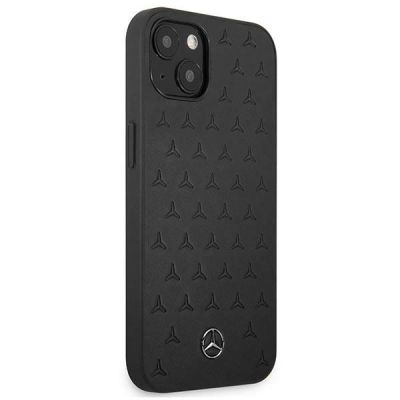 4. Mercedes Leather Stars Pattern Case for iPhone 13 mini - Black