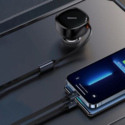 14. Baseus Enjoyment 2in1 car charger 30W black (CGTX000001)
