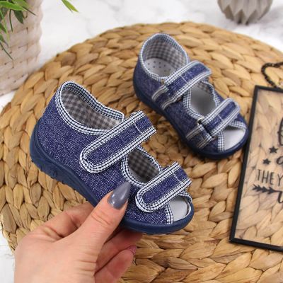 11. Boys' slippers and sandals, navy blue Nazo
