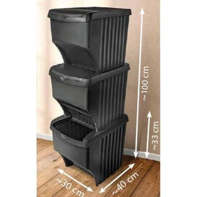8. GARBAGE BINS 22 L SET 3 PCS ANTHRACITE