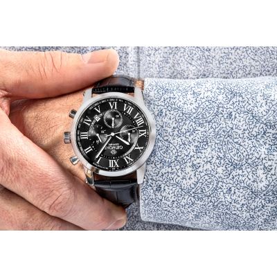 5. Men's Watch Giewont Chronograph Sapphire Silver Black GW6260-A2