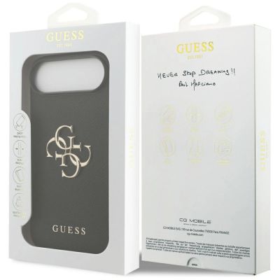 8. Guess Grained Big 4G & Classic Logo case for iPhone Air - black