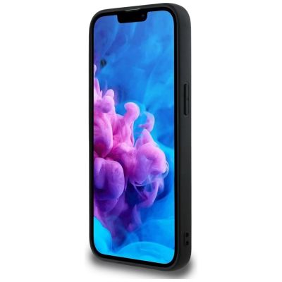 5. Guess PU Grained 4G Metal Logo case for iPhone 16e - black