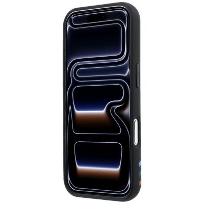 5. BMW M Quadrille Kevlar Print Tricolor Lines & Metal Logo MagSafe Case for iPhone 18 Pro / 17 Pro - Black