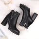 10. Insulated high-heeled ankle boots with rivets, Filippo W PAW495, black