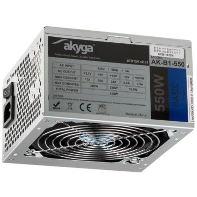 Akyga Basic AK-B1-550 Power Supply (550 W; Passive; 120 mm)