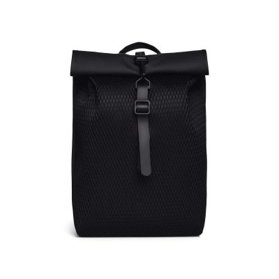 5. Rains Rolltop Rusksack Mesh Mini Black W3 Backpack 13350 01