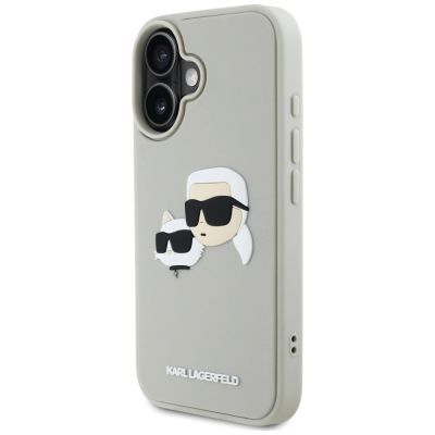 9. Karl Lagerfeld HC 3D Rubber Double Heads iPhone 16 Case - Beige