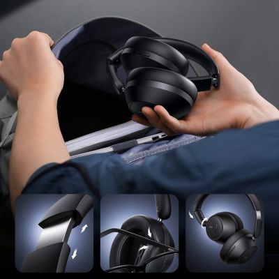 15. Baseus Bass 30 Max Wireless On-Ear Bluetooth 5.3 Headphones - Black