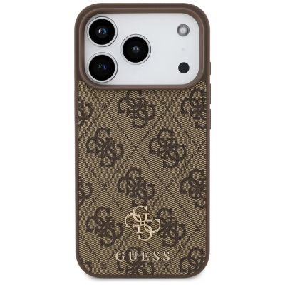 3. Guess 4G Small Classic Logo MagSafe Case for iPhone 17 Pro / 18 Pro - Brown