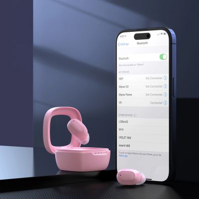 5. Choetech MEMS wireless TWS Bluetooth 5.3 headphones - pink