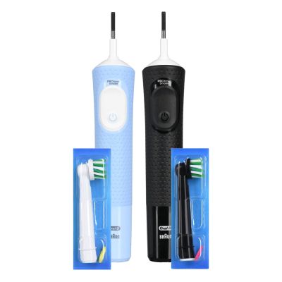 25. Oral-B Vitality Pro Duo Adult Rotating Pulsating Toothbrush Black, Blue, White
