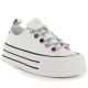 Women's leather sneakers on the platform white Goe T2N4072