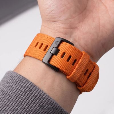 5. Tech-Protect Nylon Classic Strap for Garmin Fenix ​​5X / 5X Plus / 6X / 6X Pro / 7X / 8 / 8 Pro / 9 / 9 Pro (51 mm) - Orange