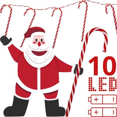 7. GARLAND LAMPS 10 LED LOLLIPOPS CHRISTMAS TREE CANDLES WARM WHITE LUCA