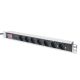 8. Digitus PDU 19" Rackmount Power Strip, 7x Schuko sockets, 2.0m, 1x Unischuko plug, 16A, on/off, overload protection, aluminum profile