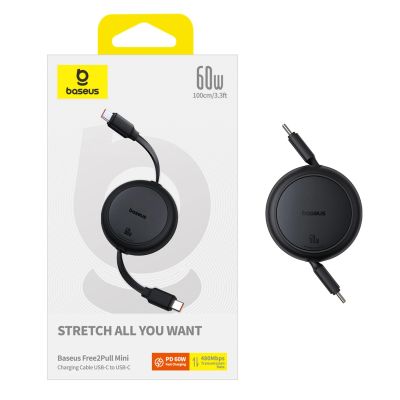 8. Baseus Free2Pull 60W USB-C Retractable Cable - USB-C 1m - Black