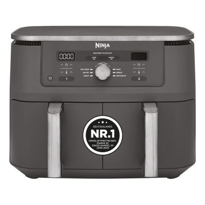 7. Ninja DZ400EU Deep Fryer Double 9.5L Autonomous 2470W Hot Air Fryer Gray