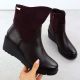 2. Women's suede wedge ankle boots burgundy M.Daszyński 2510