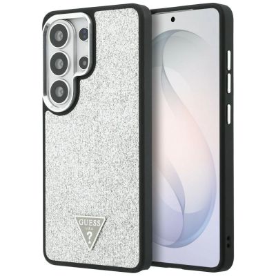 Guess Fixed Glitter Triangle MagSafe case for Samsung Galaxy S26 Ultra - silver