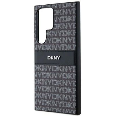 5. DKNY Leather Mono Stripe & Metal Logo case for Samsung Galaxy S24 Ultra - black