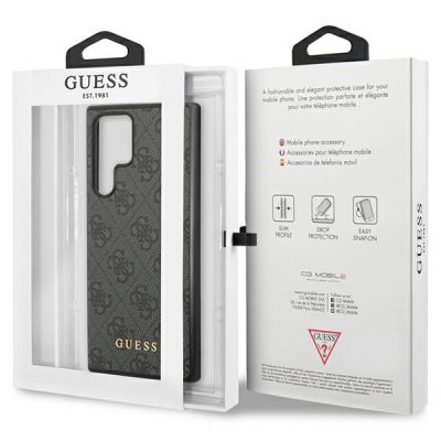 8. Guess GUHCS23LG4GFGR S23 Ultra S918 grey/grey hardcase 4G Metal Gold Logo