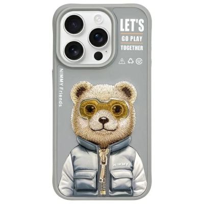 Nimmy Cool&Cute 2.0 Bear Case for iPhone 15 Pro Max - Gray