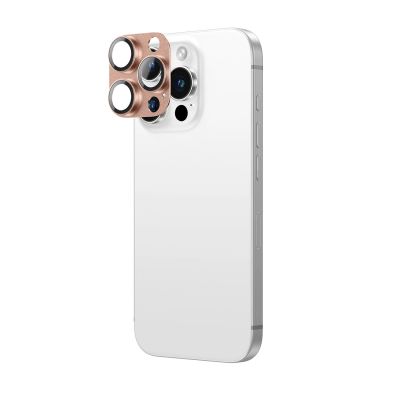 3. AmazingThing Aviation-Grade Alloy Tempered Glass Lens for iPhone 16 Pro / 16 Pro Max Camera Lens - Rose Gold