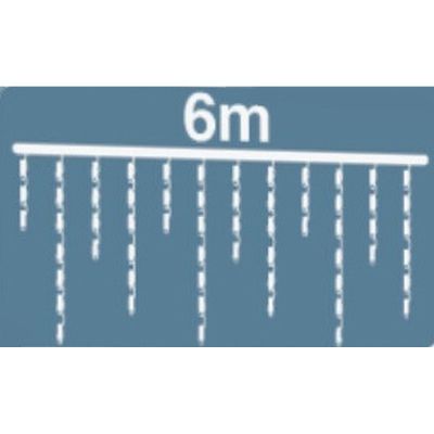 8. CHRISTMAS TREE LIGHTS OUTDOOR LIGHT CURTAIN 180 LED CONTROLLER TIMER COOL WHITE TRANSPARENT CABLE