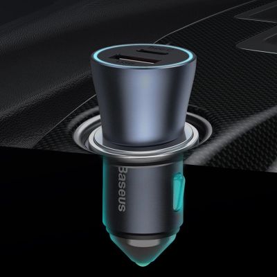 18. Baseus Golden Contactor Pro fast car charger USB Type C / USB 40 W Power Delivery 3.0 Quick Charge 4 + SCP FCP AFC gray (CCJD-0G)