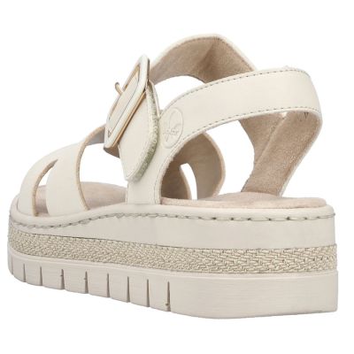 5. Women's beige wedge sandals Rieker V4952-60