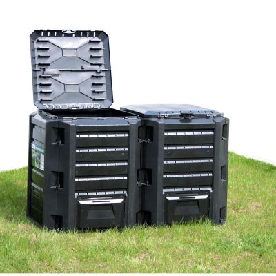 5. GARDEN COMPOST BIN EKOBAT SEGMENTED MODULE COMPOGREEN BLACK 800L