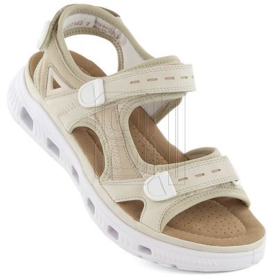 9. Comfortable Velcro sandals Rieker W RKR691 beige