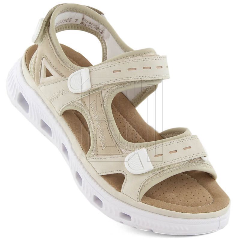 9. Comfortable Velcro sandals Rieker W RKR691 beige