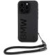 2. BMW Signature Leather Wordmark Cord case for iPhone 15 Pro Max - black
