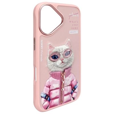 4. Nimmy Cool&Cute 2.0 Cat Case for iPhone 16 - Pink