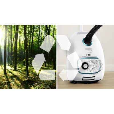 15. Bosch Series 4 BGB41HYG1H Bagged Vacuum Cleaner (600W; White)
