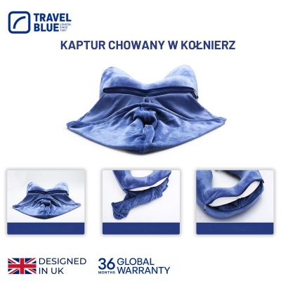 3. TRAVEL BLUE TRANQUILITY HODDIE MEMORY FOAM TRAVEL PILLOW WITH HOOD
