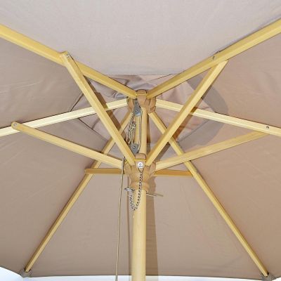11. WOODEN GARDEN UMBRELLA 250 CM FOLDABLE SAND