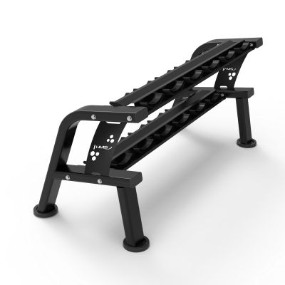 8. STR48 DOUBLE-ROW DUMBBELL RACK 6 PAIRS COMMERCIAL HMS