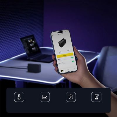 15. Baseus Digital GaN 3xUSB-C 1xUSB-A 240W Wall Charger with Power Cable - Black