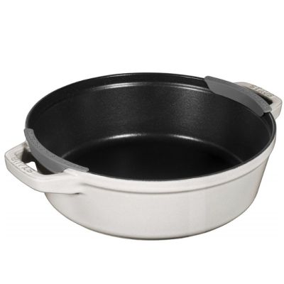 3. Set of 3 cast-iron dishes with lid STAUB 40508-388-0 – White Truffle, 24 cm