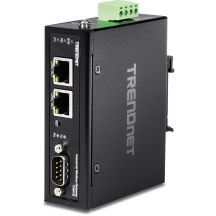 TRENDnet TI-M12 Industrial Gateway - 100Mb LAN, RS-232, RS-485, Modbus, RS-442 - DC - Wall/DIN rail mountable - TAA compliant