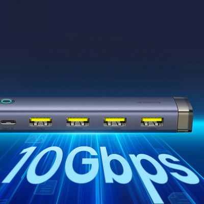 13. Baseus UltraJoy Series USB-A/USB-C hub 4xUSB-A 3.1 1xUSB-C 5V - gray