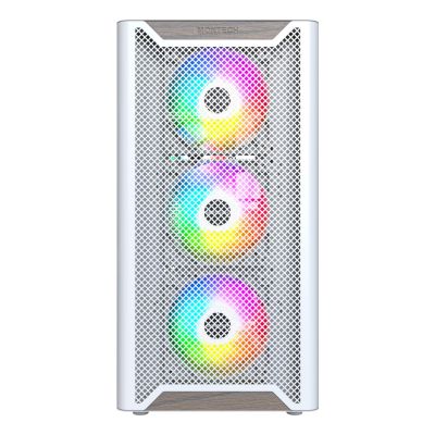 8. Montech XR Wooden PC Case, Midi-Tower, ATX, ARGB, Tempered Glass - White