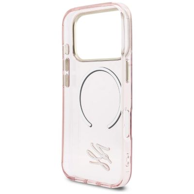 7. Karl Lagerfeld IML KL Script Logo MagSafe Case for iPhone 17 Pro Max - Pink