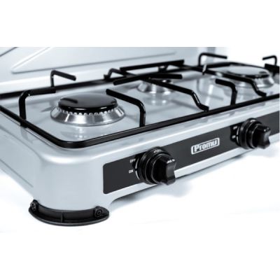 8. PROMIS KG400S GAS STOVE, 4-BURNER, SILVER