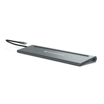 11. CONCEPTRONIC 12-1 USB-C docking station->2xHDMI/3xUSB-A/DP/+ 18cm gr
