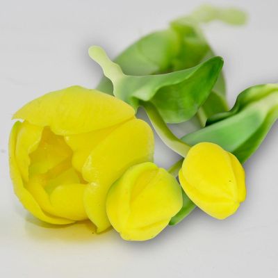 6. BOUQUET OF 5 YELLOW TULIPS 39 CM LIKE LIFE SPRING DECORATION