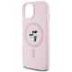 6. Karl Lagerfeld Silicone Karl&Choupette MagSafe iPhone 15 Case - Pink